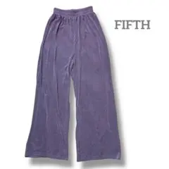fifth フィフス パープル　イージーパンツ　光沢　ウエストゴム　ストレッチ