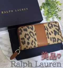 【美品】Ralph Lauren ヒョウ 長財布　レオパード ラウンドファスナー