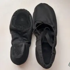 バレエ・ダンスシューズヒール付き　黒色　24.5センチ　レディースのサムネイル