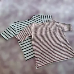 コットン 綿 100% ストライプ半袖Tシャツ 2枚セット M ボーダー