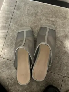 メッシュオープントゥミュール グレー　サンダル　GRL グレイル　24cm