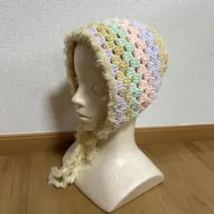 ハンドメイド　マカロンカラーバブーシュカ