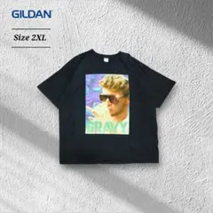 GILDANギルダン半袖Tシャツブラック黒外国人ビッグシルエットゆるだぼ2XL