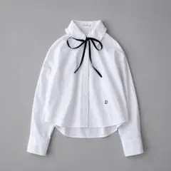 DRESSTERIOR リボン襟ブラウス 白 38のサムネイル