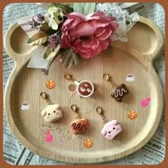 アニマルクッキーとコーヒーのチャーム　５個セット