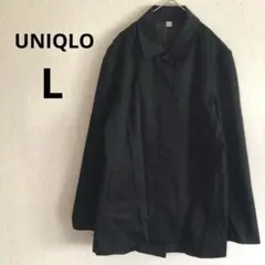 美品 オールド ユニクロ L ブラック ストレッチ　ステンカラーコート
