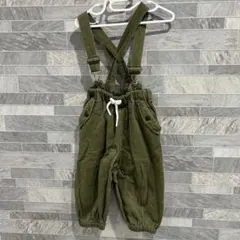 カーキ色 サスペンダー付きオーバーオール