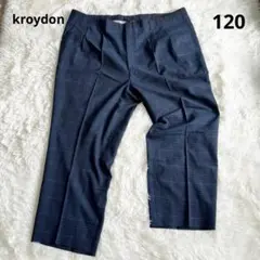 クロイドンkroydon スラックス　ネイビー　チェック柄　大きいサイズ120のサムネイル