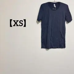 半袖Tシャツ 【XS】ネイビー 丸首 綿100% シンプル 無地 丈長め