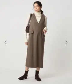 【着用1回】green label ワンピース ブラウン ジャンパースカート