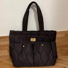 【極美品】ブラウンキルティングトートバッグ　数日使用　ほぼ未使用　チャコール