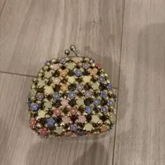 花柄ビーズ小銭入れ