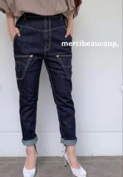 新品タグ付き　mercibeaucoup, メルシーボークー うしろまえデニム