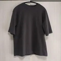 UNIQLO_U エアリズムコットンオーバーサイズＴボーダー 5分袖（ブラック）