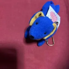 レトロ犬 ぬいぐるみ キーホルダー ブルー イエローダックスフンド　シナダ