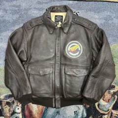 90s AVIREX A-2 Wild Fireレザーフライトジャケット