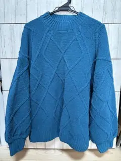 年末年始セール！！ AZUL by MOUSSY ターコイズ ケーブルニット M