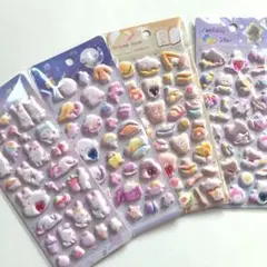 可愛いキャラクター立体シールセット