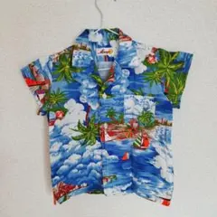 キッズ半袖シャツ ハワイアンプリント 半袖シャツ 100センチ 110センチ