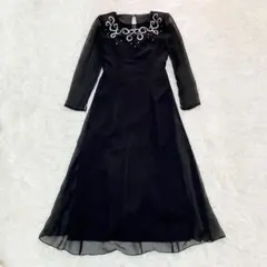 美品 GIVENCHY ロングワンピース ドレス ラインストーン Ｌ 黒のサムネイル