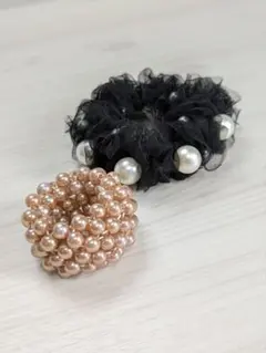 フリルパールシュシュ・ヘアゴムセット