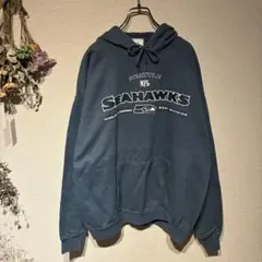 NFL シアトル・シーホークス パーカー ネイビー 刺繍ロゴ