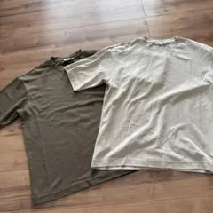 ユニクロ エアリズムコットンオーバーサイズTシャツ 2枚セット◆メンズLのサムネイル