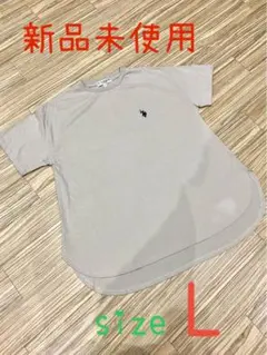 U.S. POLO ASSN. ラウンドチュニック ロゴTシャツ ベージュ