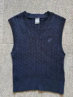 pom ponette junior ネイビー ニットベストのサムネイル