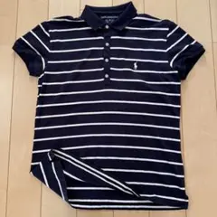 Ralph Lauren SPORTポロシャツ ネイビー×ホワイトストライプ S