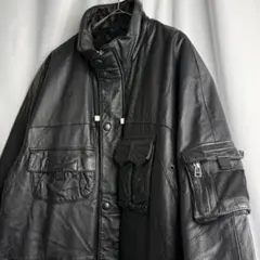 90s M.JULIAN ギミック レザー ジャケット L ブラックのサムネイル