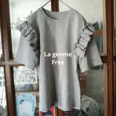 La genme グレー フリル付き 半袖Tシャツ Freeのサムネイル