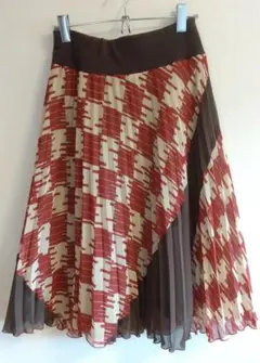 スカート　レディース　M　秋冬　膝丈　プリーツ