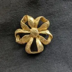 ♥vintage ブローチ リボン 花 TWINKLE TOKYO ゴールド 金