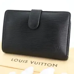 【美品】ルイヴィトン　ポルトフォイユ・ヴィエノワ　エピ　ノワール　がま口財布 LOUIS VUITTON（ルイ・ヴィトン） 二つ折りがま口財布(小銭入れあり