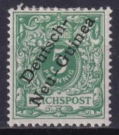 1897/99年旧ドイツ植民地 (ニューギニア) 帝国郵便加刷切手 5 pf