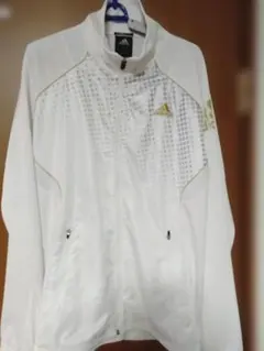 未使用保管品！　ADIDAS 　ジャージ　上　白クール素材　Oサイズ