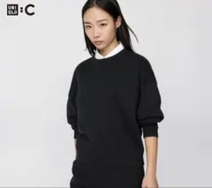 UNIQLO C スムースコットンクルーネックセーター ブラック L
