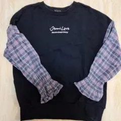 Jenni Love チェック柄スリーブ トレーナー 150〜160cm
