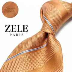 【極美品】ZELE PARIS ネクタイ 綺麗め ストライプ オレンジ 希少品のサムネイル