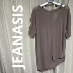 JEANASIS ブラウン ドレープネック 半袖トップス　レディース　r319