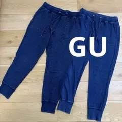 GU デニムスウェットイージーパンツBLUE サイズM2本
