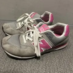 レア　ニューバランス　グレー　フューシャピンク　23.5cm 574