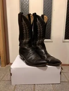 ブラックレザーウエスタンブーツ