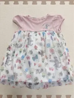 クレードスコープ　バルーンワンピース チュニック 半袖 ピンク 花柄 90cmのサムネイル