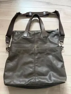 COACH オリーブグリーン レザー ショルダーバッグ
