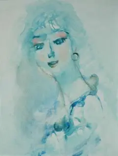 油彩画 青い帽子 - メルカリ