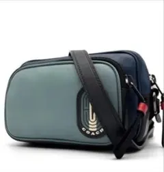 【近年モデル】COACH スマホショルダーバッグ 青/緑 小さくコンパクト