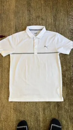 PUMA ホワイト ゴルフシャツ メンズ