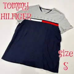 TOMMY HILFIGER VネックTシャツ サイズS グレー　ネイビー
